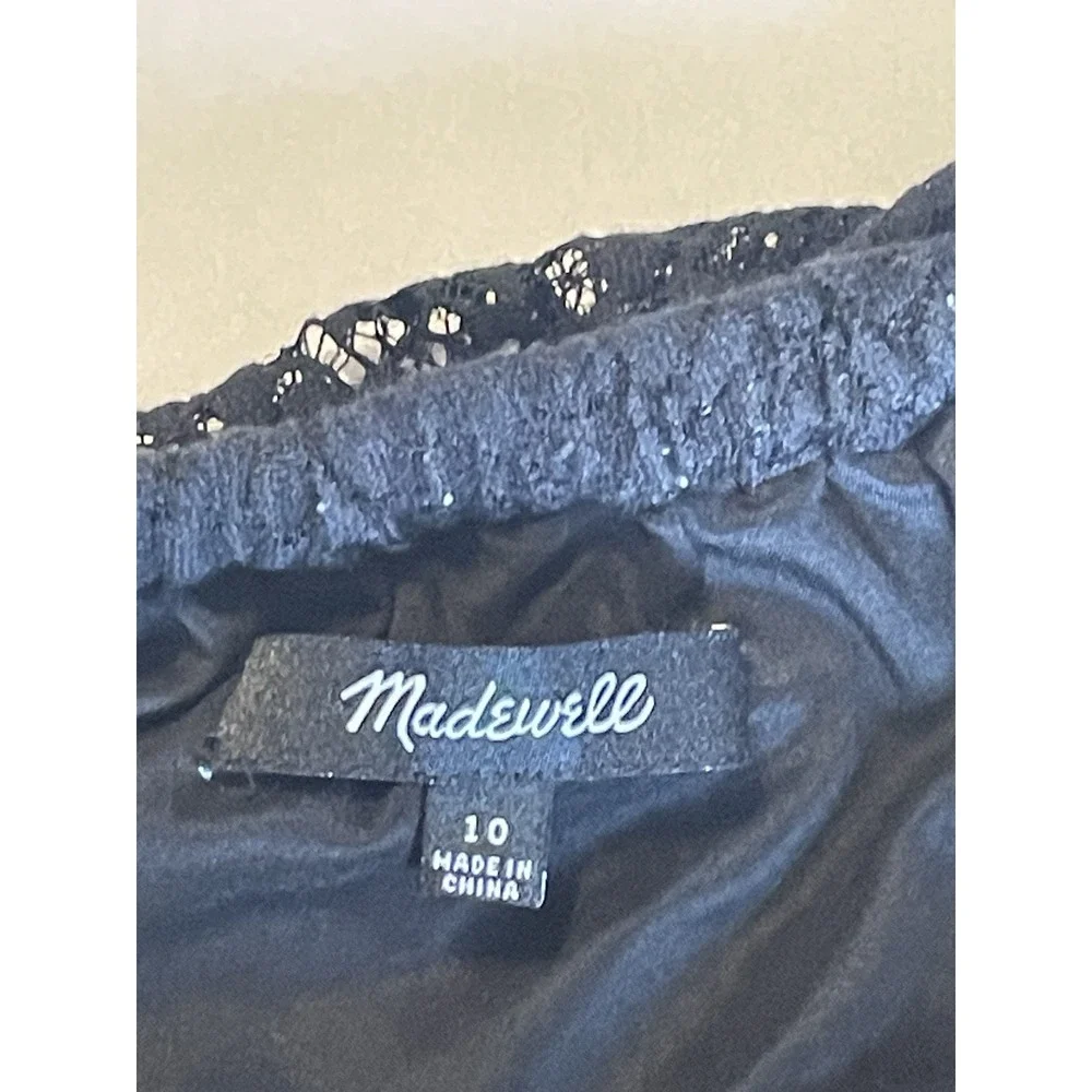 Madewell Dusk Lace Off the Shoulder Black Dress Size 10 Style F9714‎ Lace